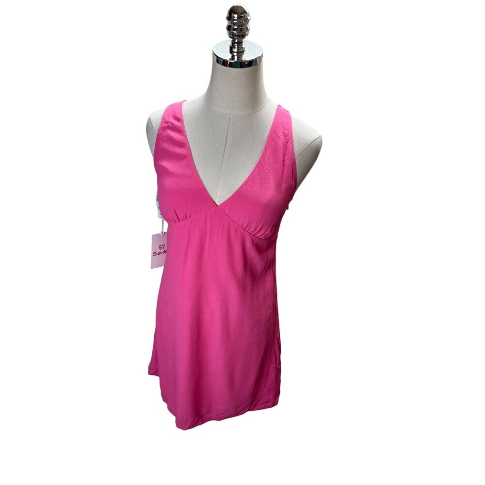Aritzia Sun-Deh Pink Mini Dress XS Women's Size Fuchsia Sleeveless Theo NEW